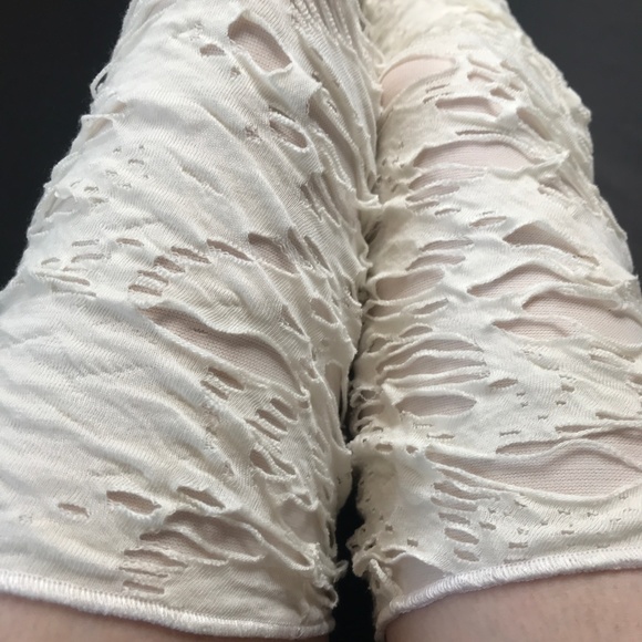 Mummy Costume Knee Socks White Leg Warmers Ghost Ripped Bandage Leg Wraps Covers - Picture 4 of 6